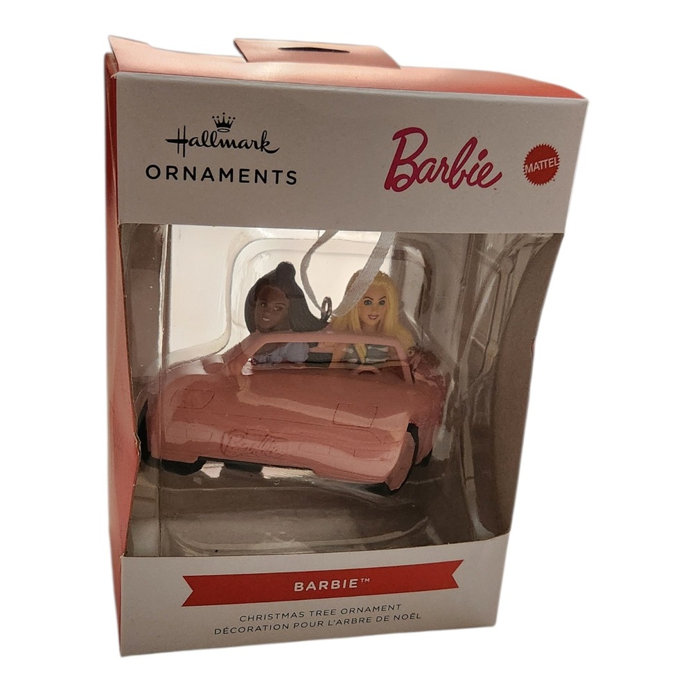 Hallmark Barbie Pink Convertible Car Christmas Ornament 2024‎ Mattel New in Box